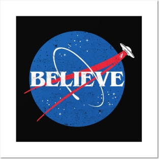 Believe UFO Nasa Meatball Posters and Art